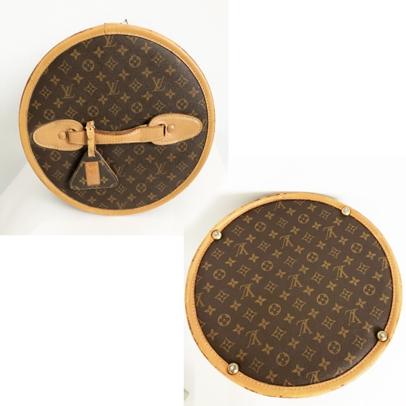 Louis Vuitton x French Co Monogram Hat Box Wig Case Round Trunk Vintage 70s Rare - Picture 4 of 10